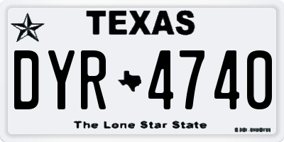 TX license plate DYR4740