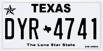 TX license plate DYR4741