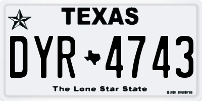 TX license plate DYR4743
