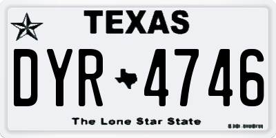 TX license plate DYR4746