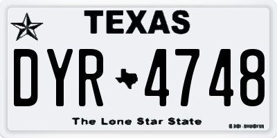 TX license plate DYR4748