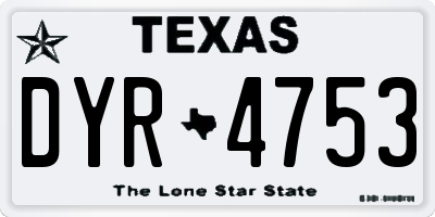TX license plate DYR4753