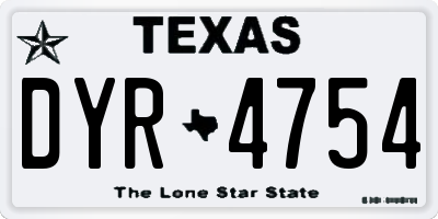 TX license plate DYR4754