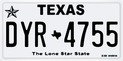 TX license plate DYR4755