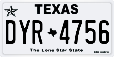TX license plate DYR4756