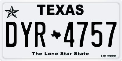TX license plate DYR4757