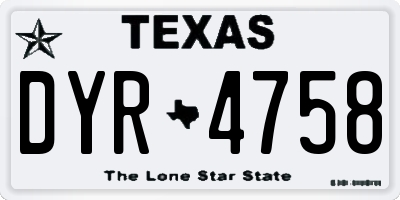 TX license plate DYR4758