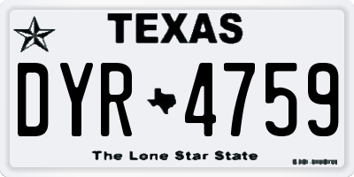 TX license plate DYR4759