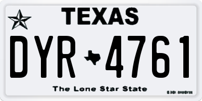 TX license plate DYR4761