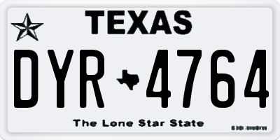 TX license plate DYR4764