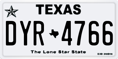TX license plate DYR4766