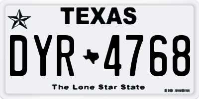 TX license plate DYR4768