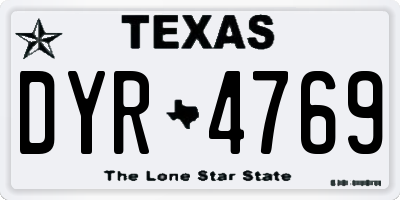 TX license plate DYR4769