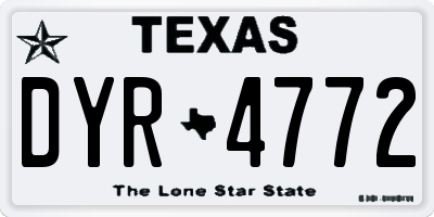 TX license plate DYR4772