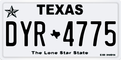 TX license plate DYR4775