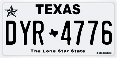 TX license plate DYR4776