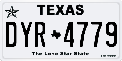 TX license plate DYR4779