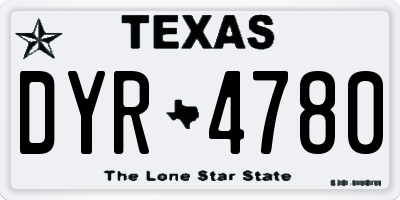 TX license plate DYR4780