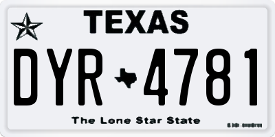 TX license plate DYR4781