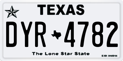 TX license plate DYR4782
