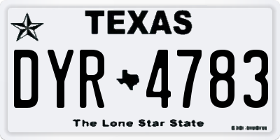 TX license plate DYR4783