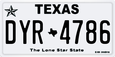 TX license plate DYR4786