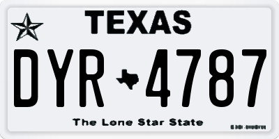 TX license plate DYR4787