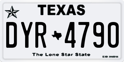 TX license plate DYR4790