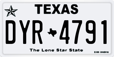 TX license plate DYR4791