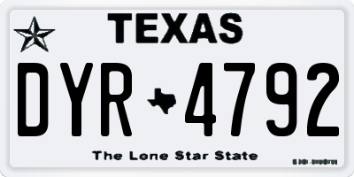 TX license plate DYR4792