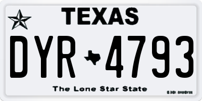 TX license plate DYR4793