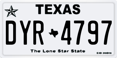TX license plate DYR4797