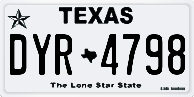 TX license plate DYR4798