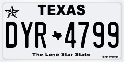 TX license plate DYR4799