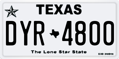 TX license plate DYR4800