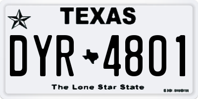 TX license plate DYR4801