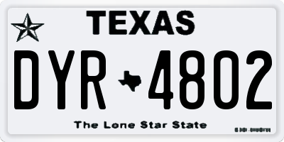 TX license plate DYR4802