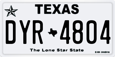 TX license plate DYR4804