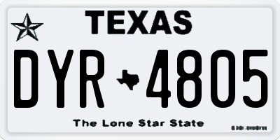 TX license plate DYR4805