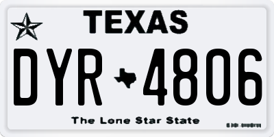 TX license plate DYR4806