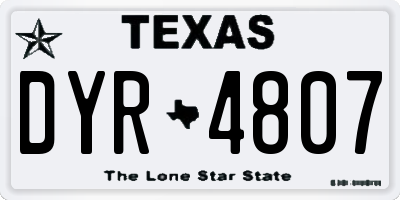 TX license plate DYR4807