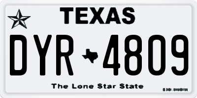 TX license plate DYR4809
