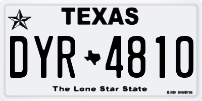 TX license plate DYR4810
