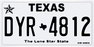 TX license plate DYR4812