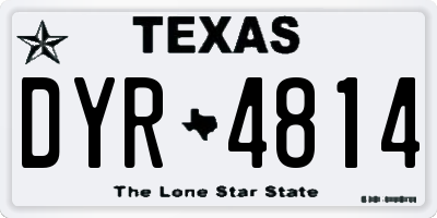 TX license plate DYR4814