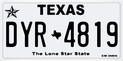 TX license plate DYR4819