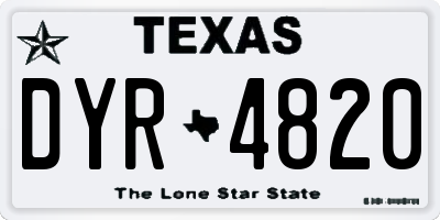 TX license plate DYR4820