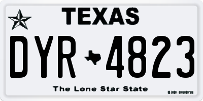 TX license plate DYR4823