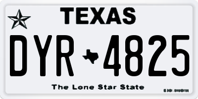 TX license plate DYR4825