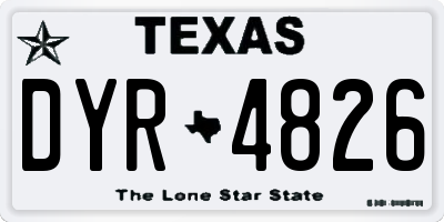 TX license plate DYR4826